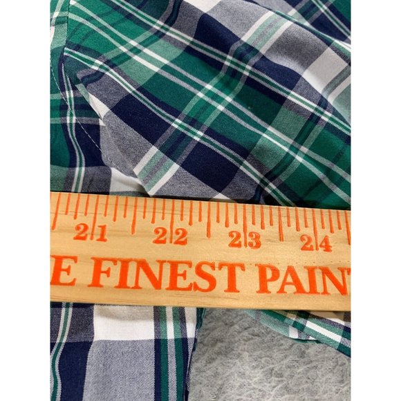 J Crew Mercantile Flex Cotton Blend‎ Plaid Button Down Shirt (Men's Large) Green - Picture 8 of 12